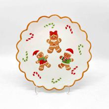 Christmas Gingerbread Man Scalloped Plate