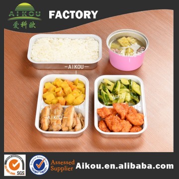 silver partition food container for airline