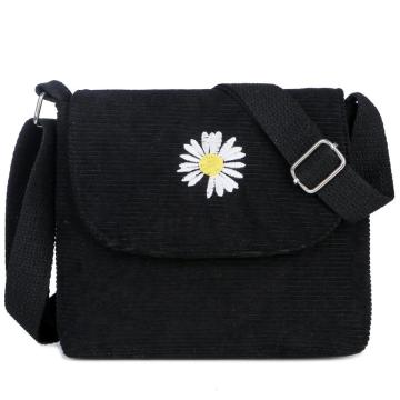 Embroidery Canvas Zipper Shoulder Phone Handbags