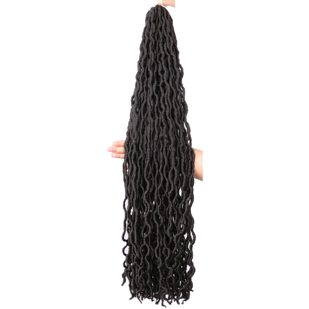 Hot sell Synthetic Gypsy Locs Extension Jumbo Braids Freetress Wavy Curly Crochet Braid Hair 36 inches  Goddess Faux Locs Hair