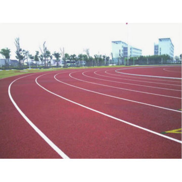 ทุกสภาพอากาศได้รับการรับรอง IAAF 5: 1 วัสดุทางเท้า Courts Sports Flooring พื้นลู่วิ่งกีฬา