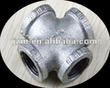 Water Line Fitting, Electric Galvanized, Cross Equal, Banded, With BS Standard