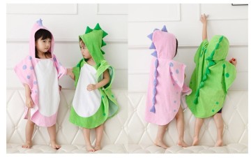 Hooded with paw Dinosaur Ponchos/Hooded Children's bath towel/Kids beach towel/Infant ponchos