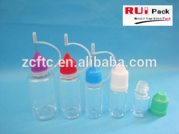 Clear PET e-liquid bottle with needle cap,PET soft squeeze bottle with needle