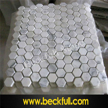 White Marble Hexagon Mosaic