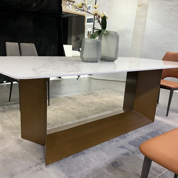 Modern Italian Luxury Minimalist Slate Dining Table Set