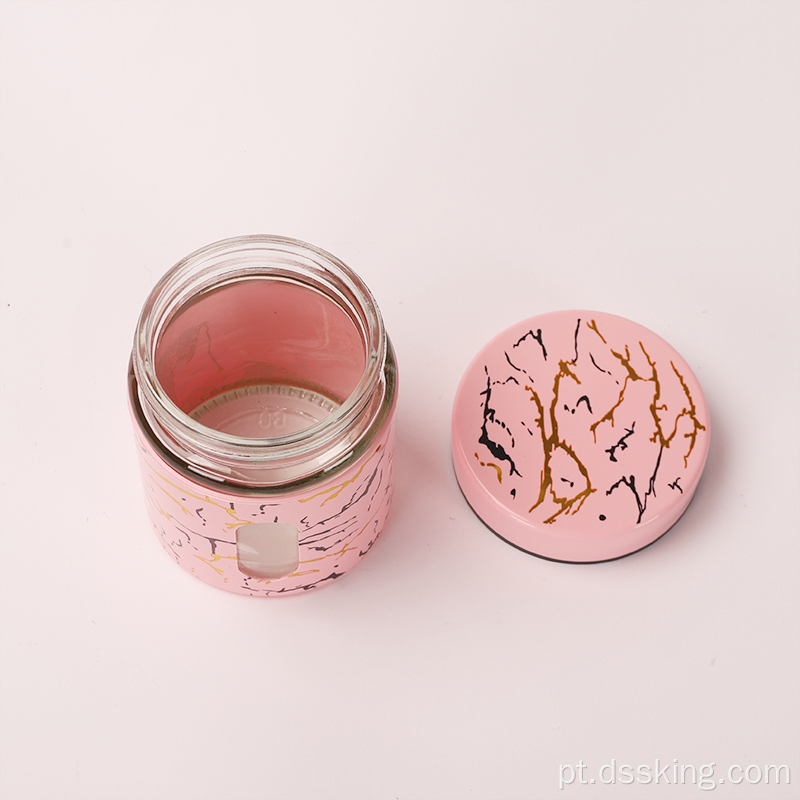 1000 ml de conjunto de 6 peças Jar de copo de cozinha de cozinha rosa riolite hotel hedtor de vidro externo jarra de especiarias de vidro