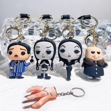 Wednesday Adams Family PVC Metal Keychain for Decorative Key Jewelry