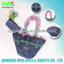 Wholesale Straw Beach Handbag Cheap Cornhusk Straw Tote Bag