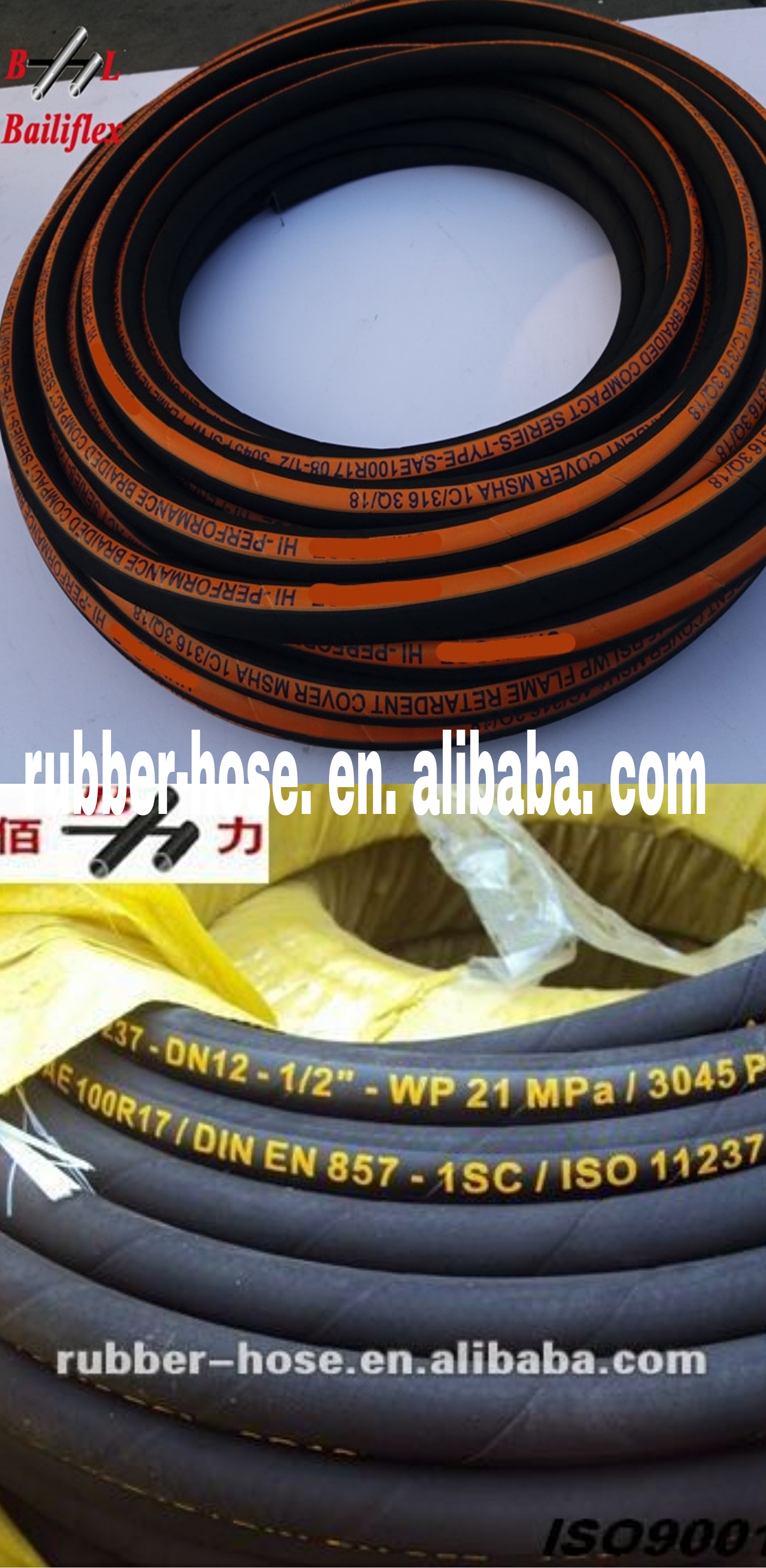 Hydraulic Hose Pipe oil resistant synthetic rubber R13