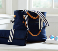 custom high quality canvas diaper bag with baby change mat