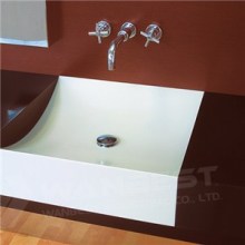 Corian White And Brown Vanity