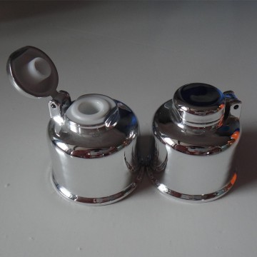 Bright silver flip top bottle cap,24mm matt silver plastic UV bottle cap,24mm UV silver flip top cap