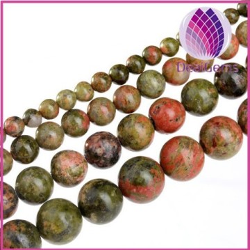Natural unakite round loose beads