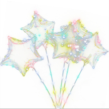 led colorful light transparent bobo stars balloon