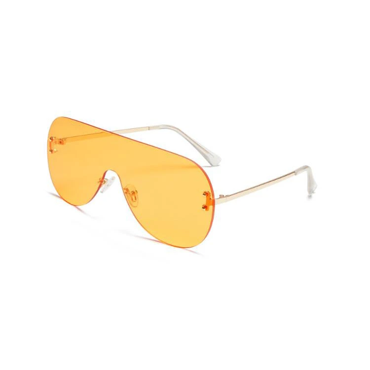 2019 Hot Selling One Piece Lens Metal Sunglasses for Ready Made Goods