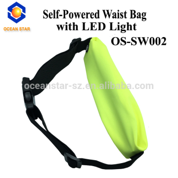Batteryless self-powered waist bag