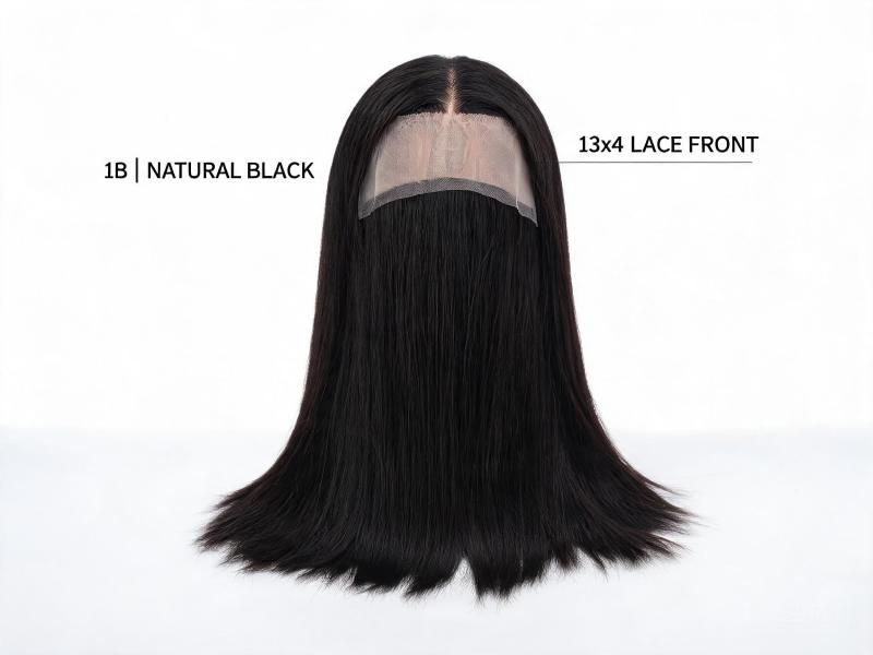 Natural Black 13x4 Lace Front Wig 100% Human Hair