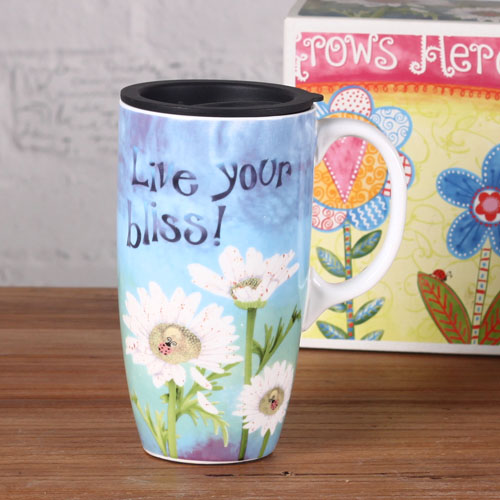 Magnesia latte flower travel mug