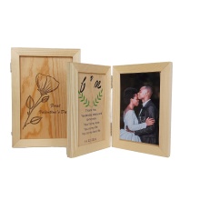 Custom Wooden Double Hinged Picture Frame for New Baby