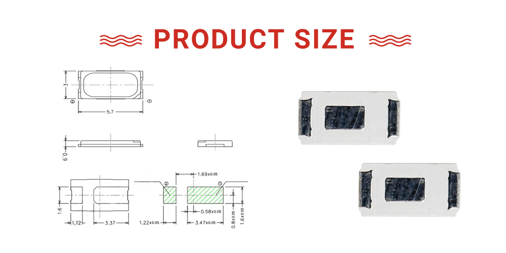 Size of 5730 SMD LED 660nm