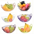 Metallic Kitchen Modern Style Countertop Wire Fruit Basket Decorative Fruit Bowl