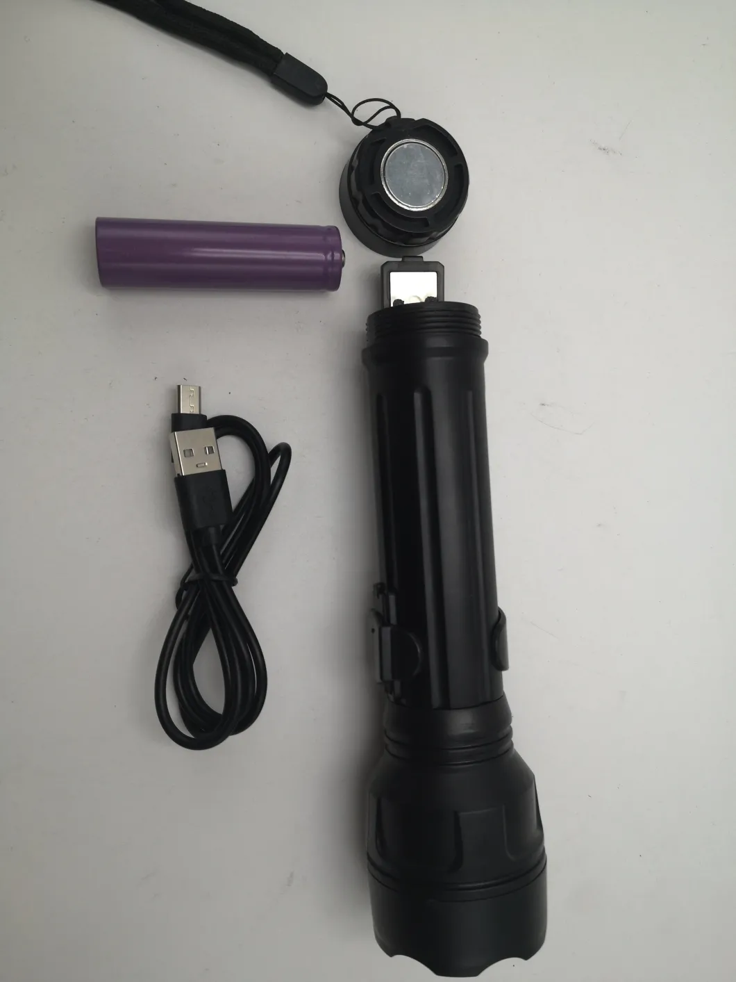 ABS Plastic Rechargeable Black LED Torch