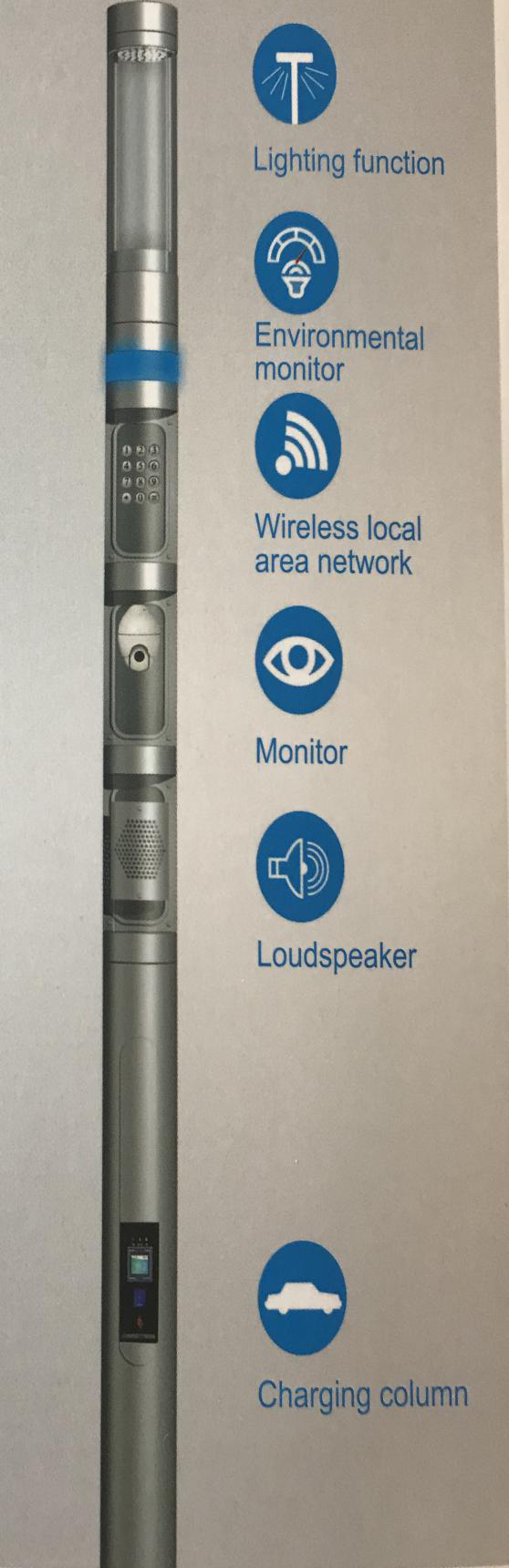 Cylindrical Intelligent street lamp