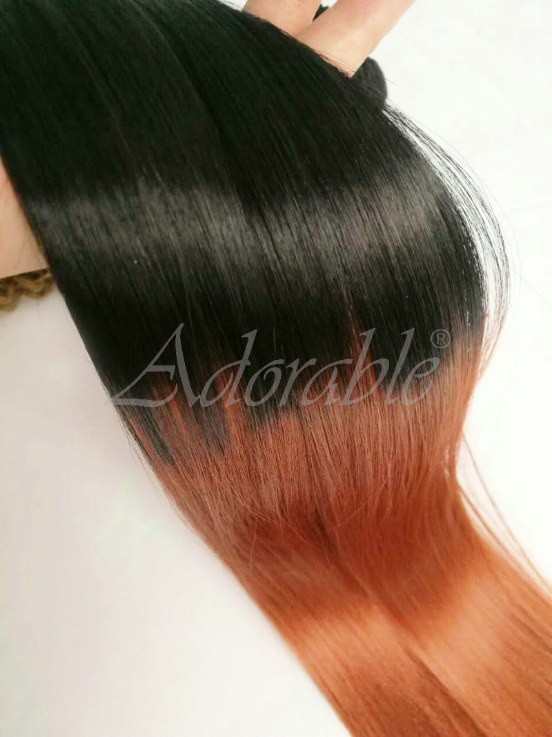 synthetic silk straight yaki wave hair products,wholesale two tone color artificial yaki wave types of hair bulk for black woman