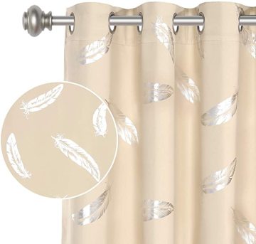 Custom Printed Polyester Bedroom Blackout Panels Curtains
