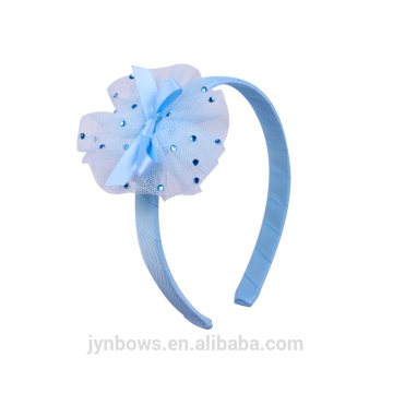 Blue tulle chiffon flower hair band