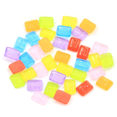 Bonbons en résine - Cabochons en résine de couleurs mélangées de bonbons transparents emballés sucrés de 17 mm