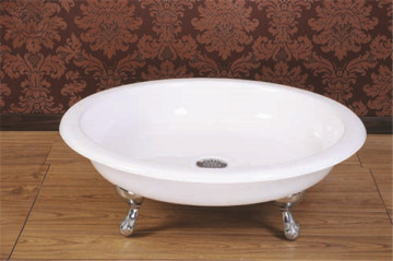 round enameled cast iron shower tray