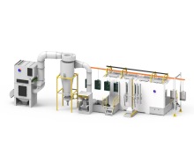 Magic color change powder coating booth