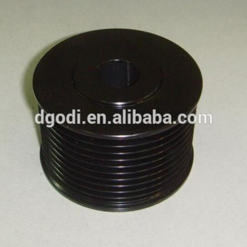 cnc machining black aluminum alternator pulley v belt pulley