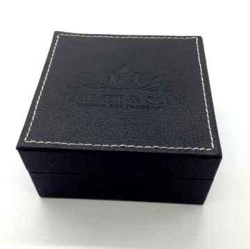 Black PU Leather Packaging Box For Tea Bags