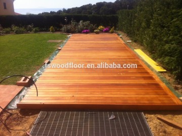 smooth golden teak wood decking boards