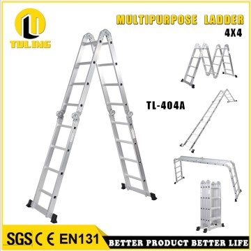 Folding aluminum hinge ladder with 4X4 multifunction ladder for attic TL-404A