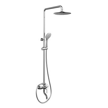 Exposed Wall Mount Polished Brass Shower Mixer