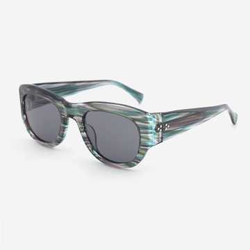 Retro Rectangle Thick Acetate Unisex Sunglasses 24A8009