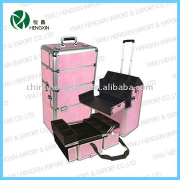 Aluminum trolley cosmetic case EVA trolley case