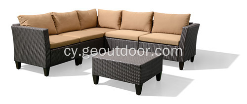 Gosod dodrefn rattan Gardd Patio awyr agored modern