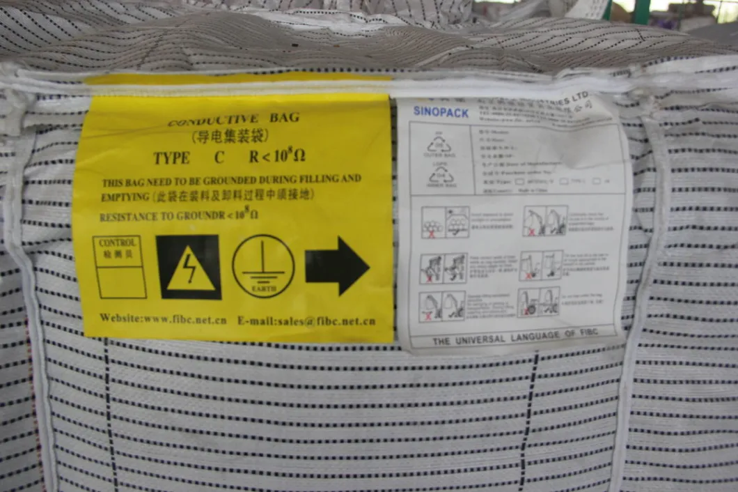 Flammable Goods Bulk Packing Conductive FIBC U - Panel Type C