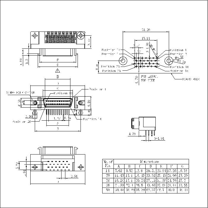 1.27mm Series NP Receptacle Headers Right-Angle Mount Ribbon Type HPCNR-FXXXX