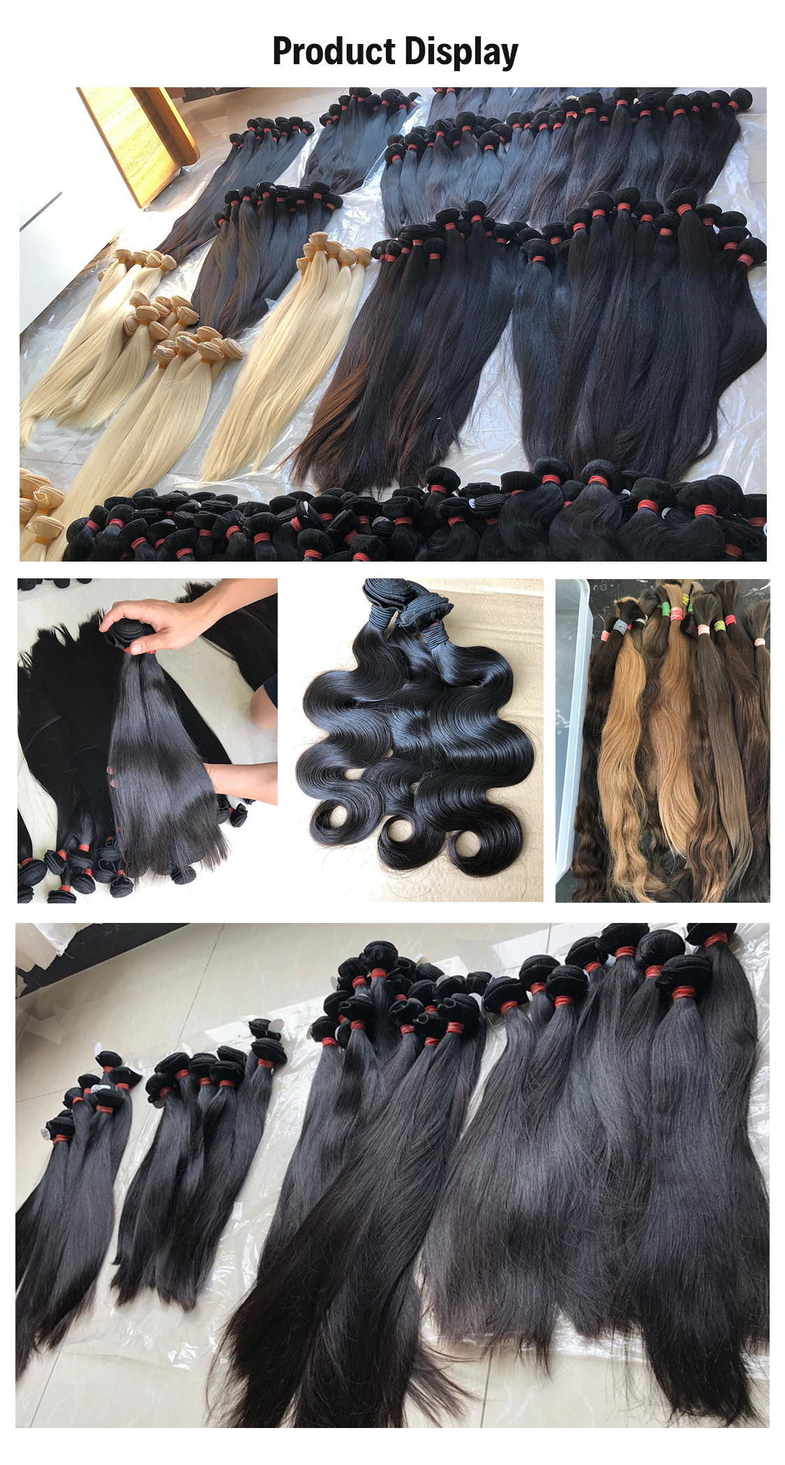 Free Sample Virgin hair bundles from Indian Human hair Extensions Raw Unprocessed Cuticle Aligned Brazilian hair Can be Bleach