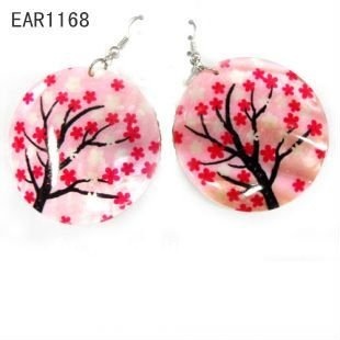 Fashion printing shell earring hoop earring