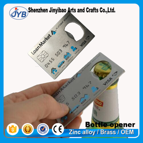 custom logo stainless steel credit card shaped bottle opener for business