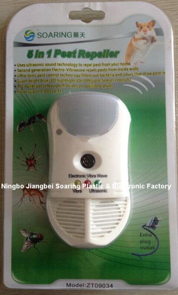 5 in 1 Ultrasonic Ionic Electro-Vibrawave Pest Control Technology With Led Light