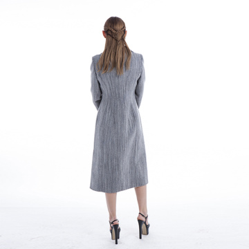 Fashionable grey cashmere winter coat