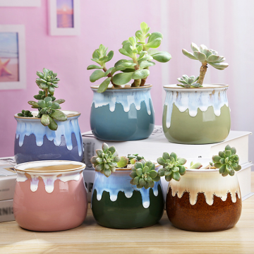 Wholesale Mini Flower Pots: Garden Decorations for Succulents and Cacti with Colorful Glaze